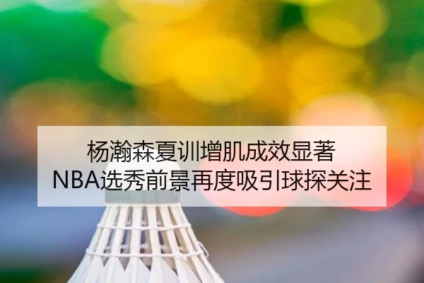 杨瀚森夏训增肌成效显著 NBA选秀前景再度吸引球探关注